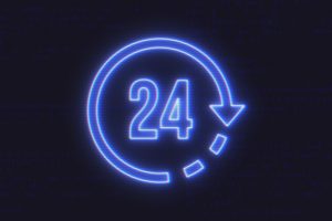 Futuristic Interface 24 Icon on Computer Code Background